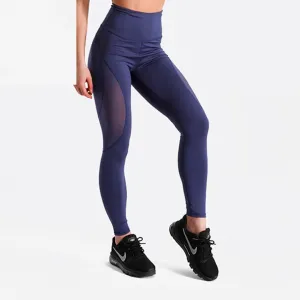 Blue Fitness leggings with mesh inserts
