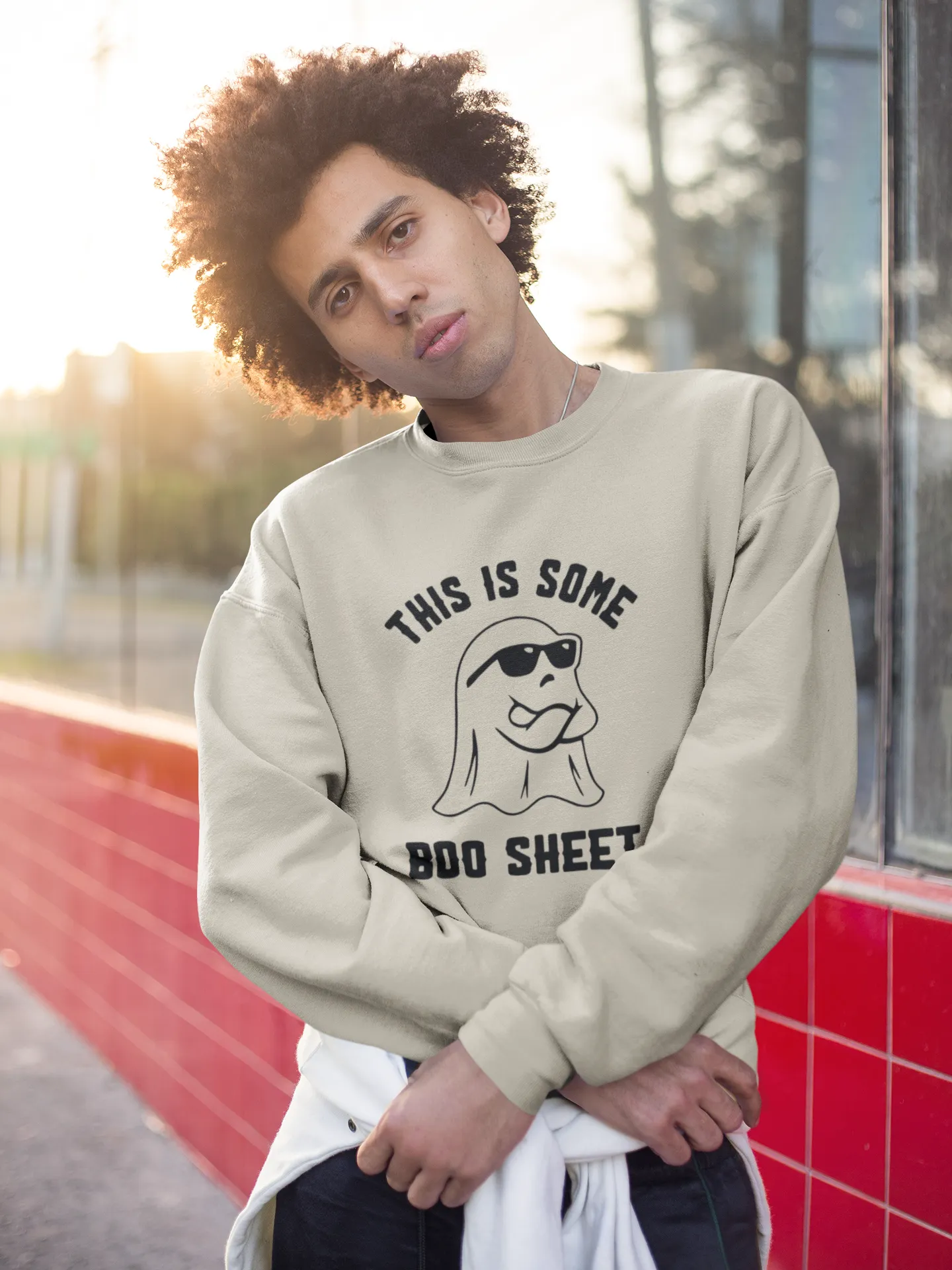 BOO SHEET CREWNECK SWEATSHIRT