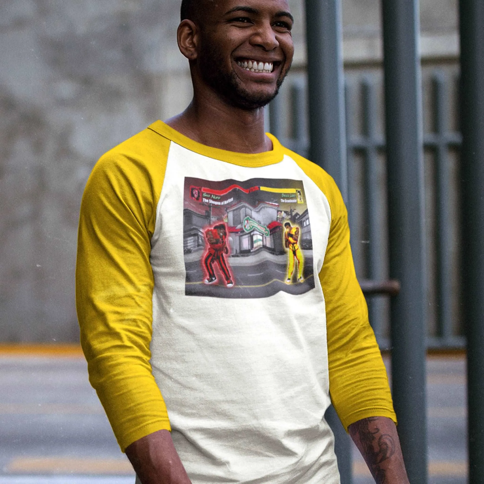 Bruce Leroy v Sho'Nuff | 3/4 Sleeve Raglan T-Shirt