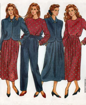 Butterick 5705 JG HOOK Womens Jacket Top Skirt & Pants 1990s Vintage Sewing Pattern Size 12 -16 UNCUT Factory Folded