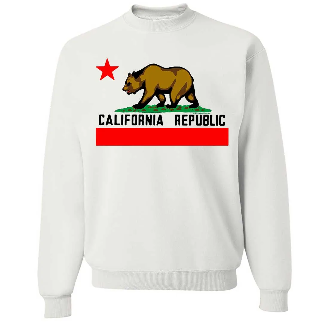 California Republic Borderless Bear Flag Black Text Crewneck Sweatshirt