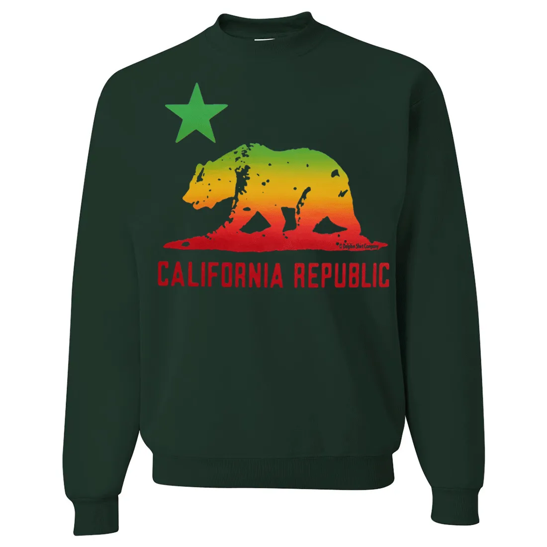 California Republic Rasta Bear Flag Asst Colors Crewneck Sweatshirt