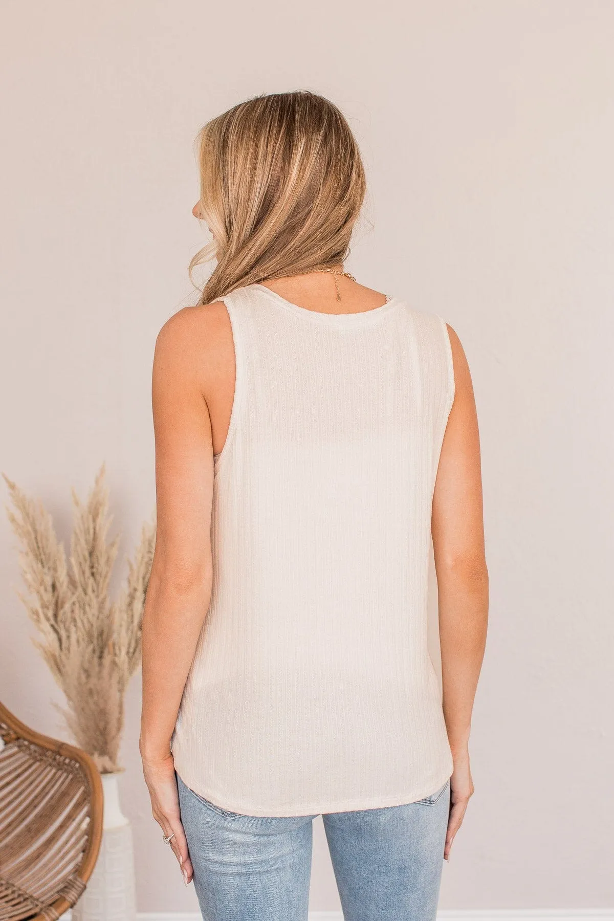 Came To Win V-Neck Tank- Ivory
