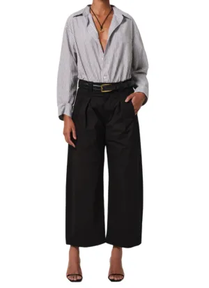 Cara Cropped Pleated Trouser - Black