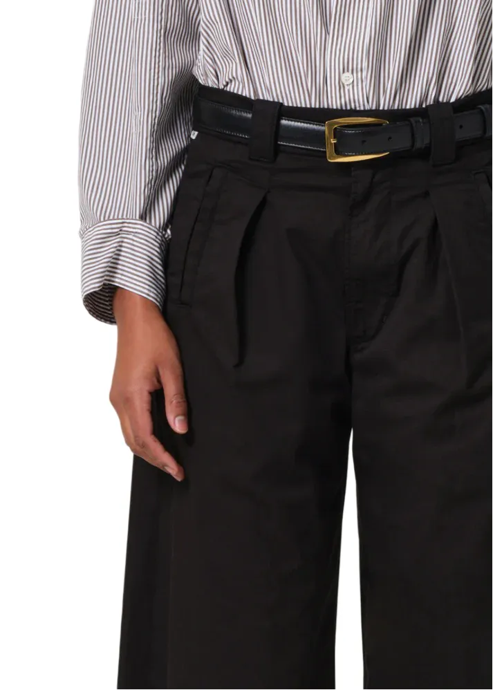 Cara Cropped Pleated Trouser - Black