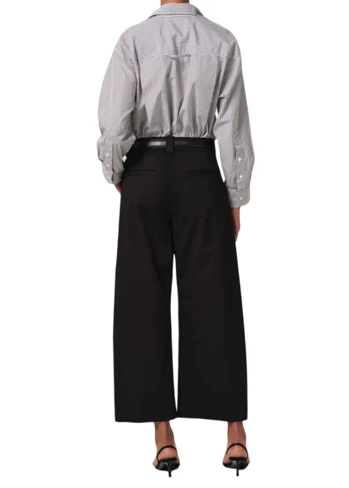 Cara Cropped Pleated Trouser - Black