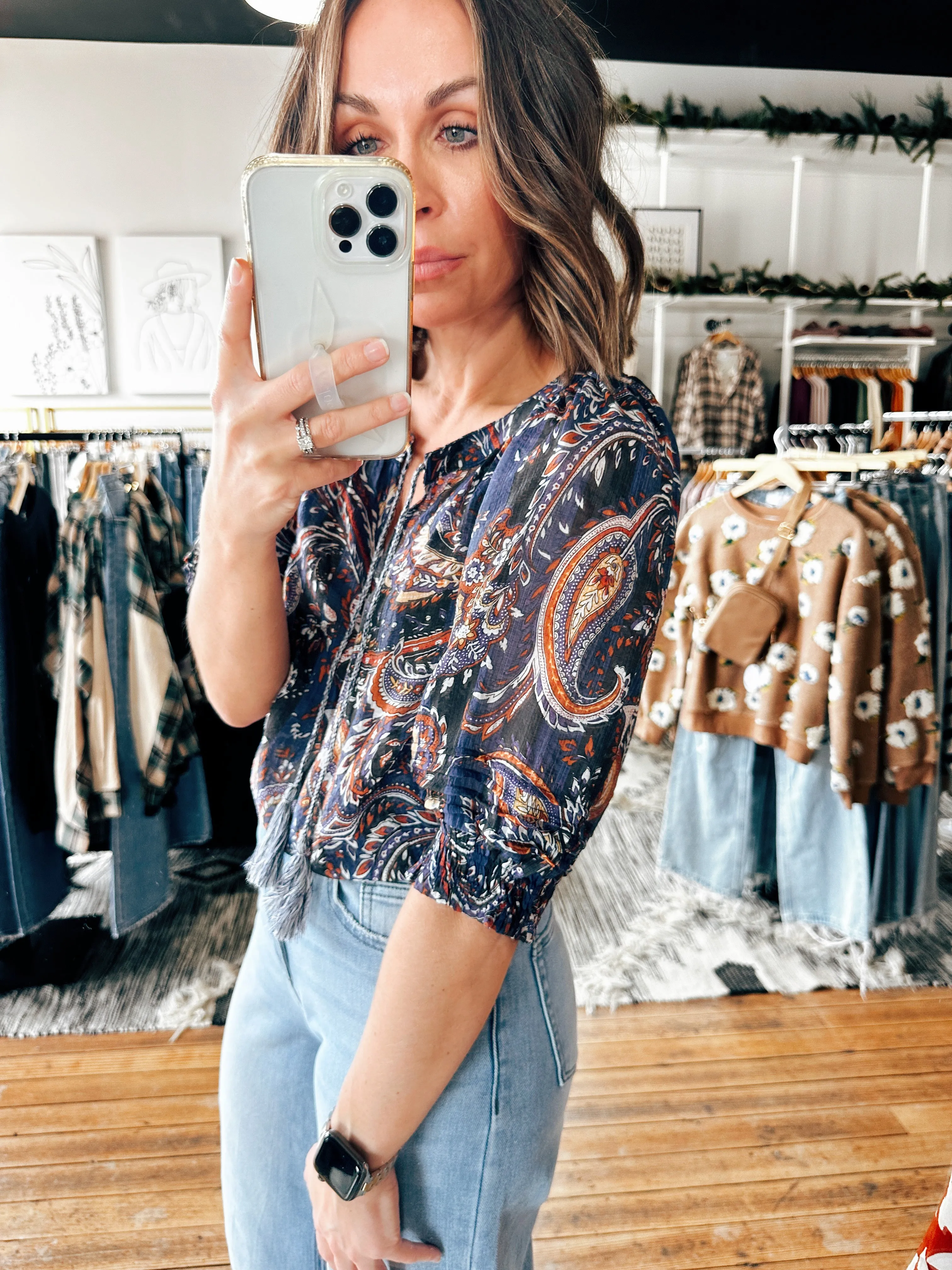 Cassidy 3/4 Sleeve Blouse -ALL SALES FINAL