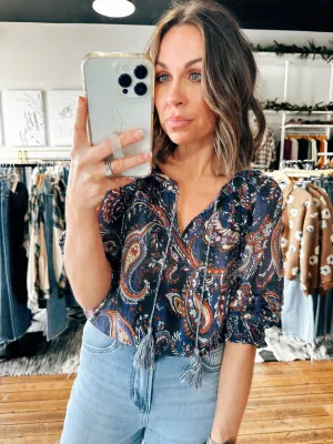 Cassidy 3/4 Sleeve Blouse -ALL SALES FINAL