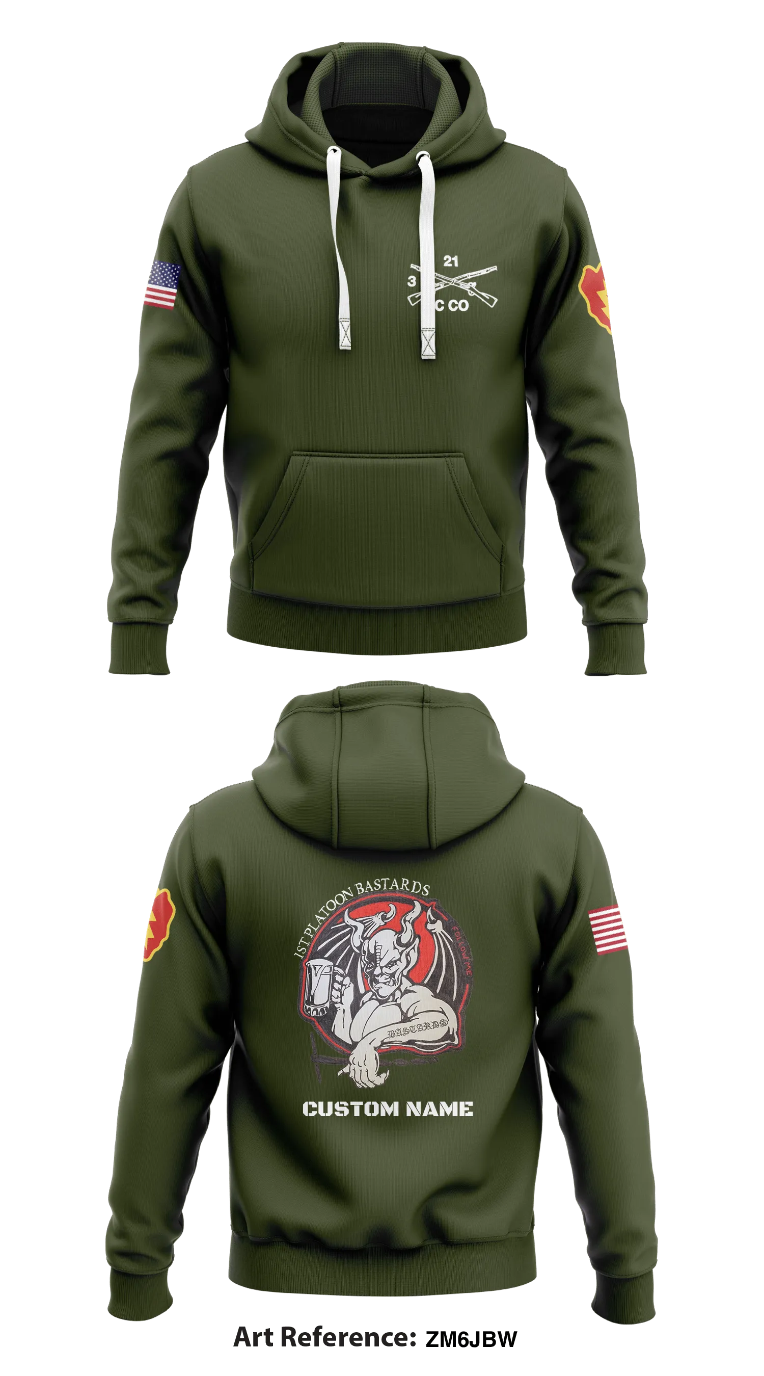Charlie Company, 3-21 Infantry Store 1  Core Men's Hooded Performance Sweatshirt - ZM6JBw