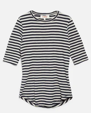 Charlotte T shirt Navy/White