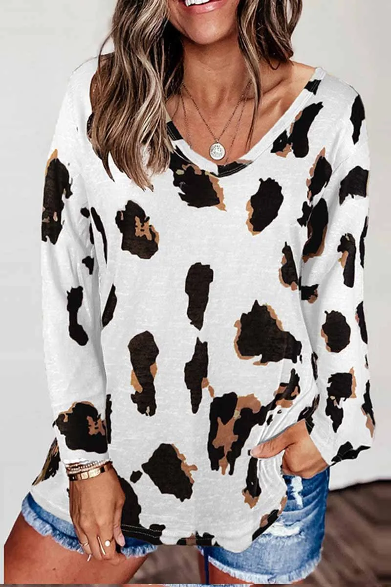 Chicindress V-neck Leopard Print Loose Top