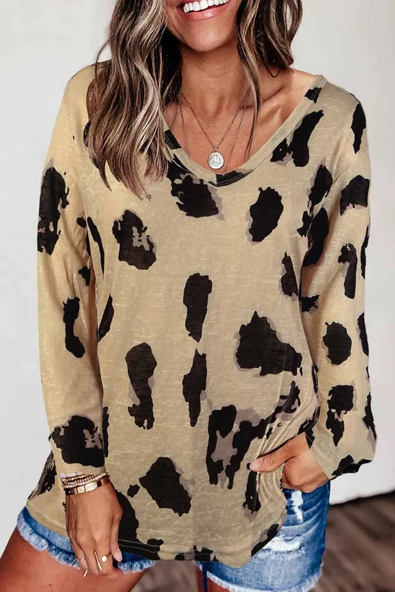 Chicindress V-neck Leopard Print Loose Top