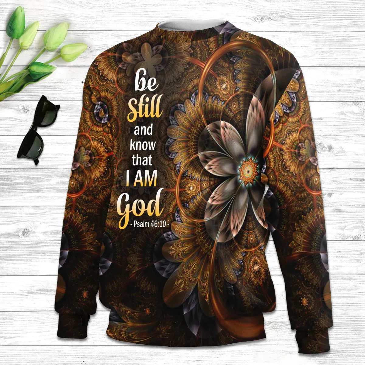 Christianartbag 3D Sweater, Be Still And Know That I Am God Psalm 46:10, Unisex Sweater, Christmas Gift.