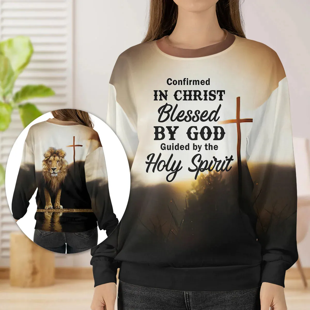 Christianartbag 3D Sweater, Confirmed In Christ Cross And Lion, Unisex Sweater, Christmas Gift.
