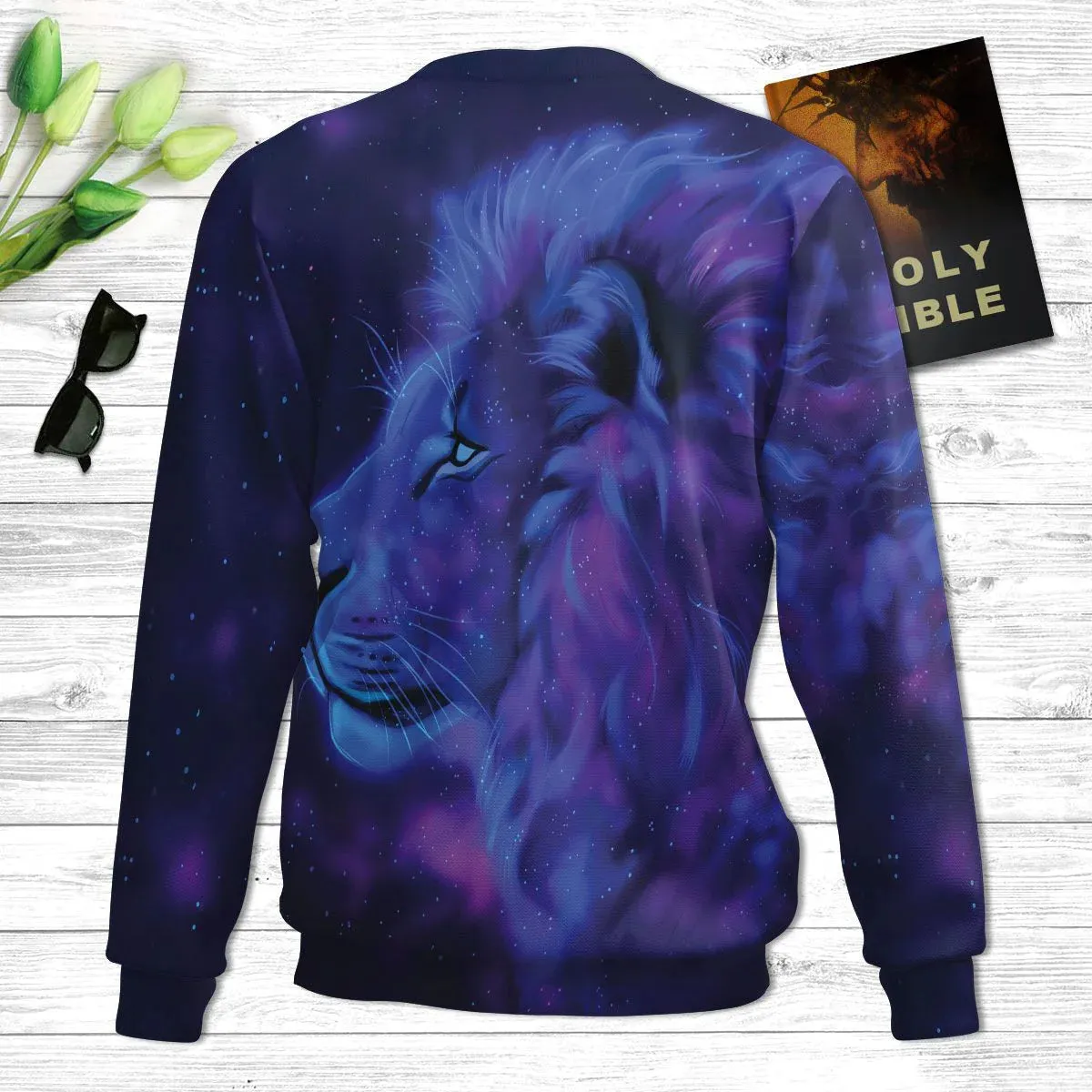 Christianartbag 3D Sweater, For Love Comes From God Lion & Cross, Unisex Sweater, Christmas Gift.