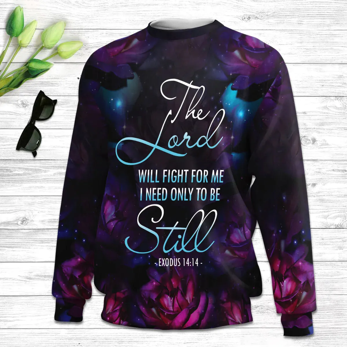 Christianartbag 3D Sweater, I Need Only To Be Still Exodus 14:14, Butterfly & Cross, Unisex Sweater, Christmas Gift.