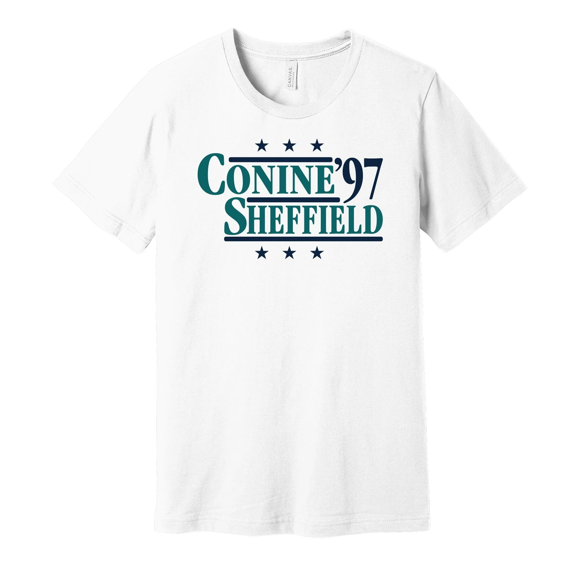 Conine & Sheffield '97 - Florida Legends Political Campaign Parody T-Shirt - Hyper Than Hype Shirts