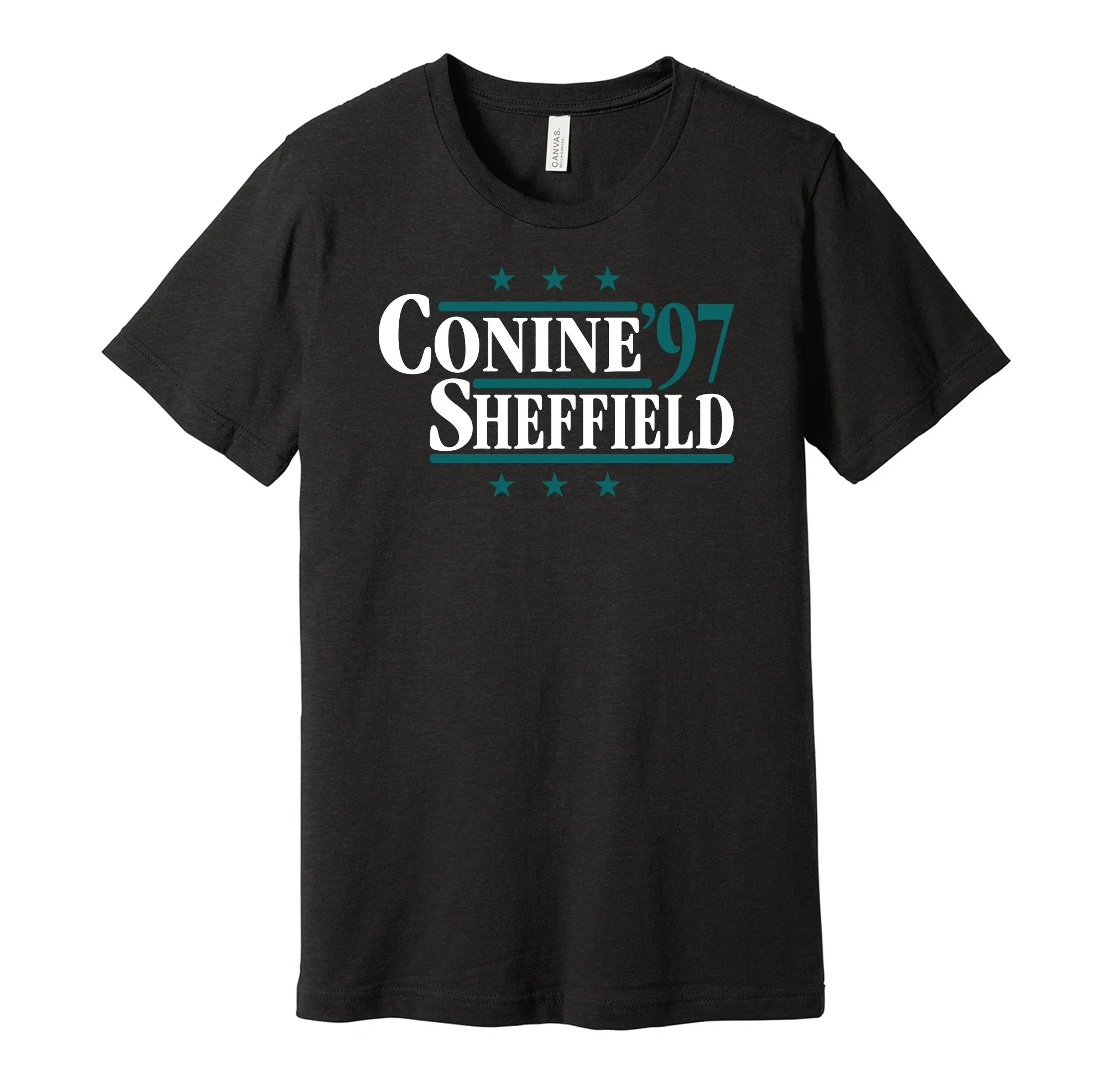 Conine & Sheffield '97 - Florida Legends Political Campaign Parody T-Shirt - Hyper Than Hype Shirts