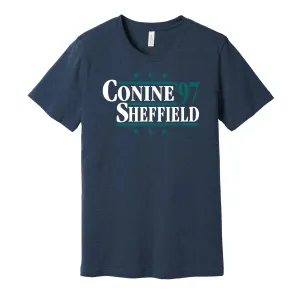 Conine & Sheffield '97 - Florida Legends Political Campaign Parody T-Shirt - Hyper Than Hype Shirts