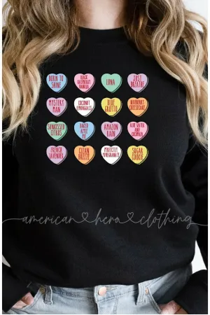 Conversation Hearts Crewneck Sweatshirt