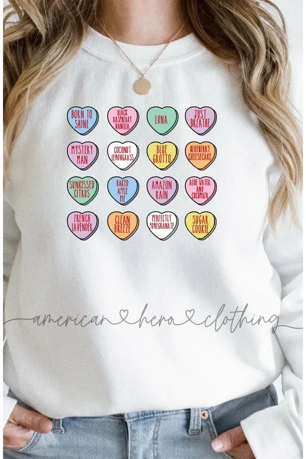 Conversation Hearts Crewneck Sweatshirt