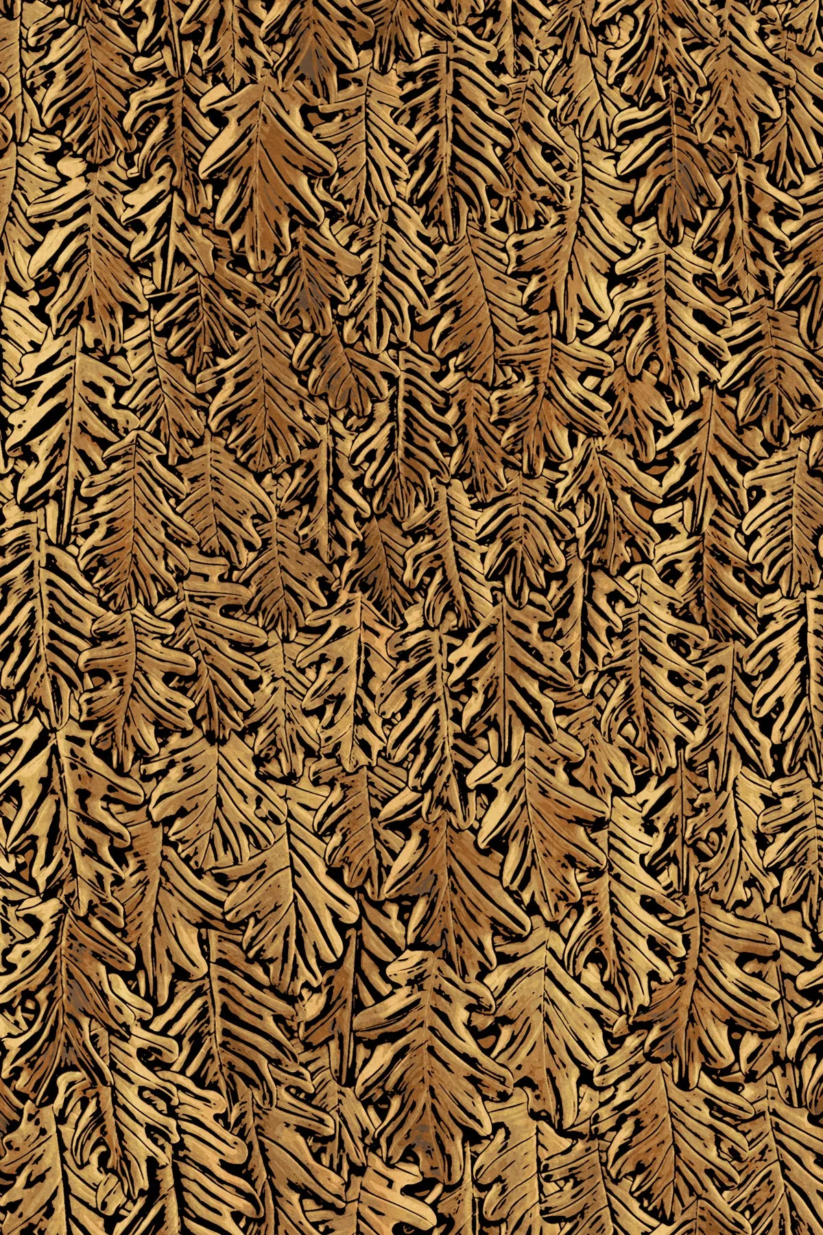 Copper Oak Leaves Yoga Leggings