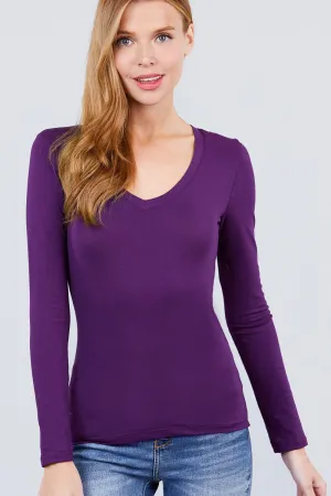 Cotton Jersey V-neck Top