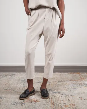 cotton narrow tuck pants - antique white 04