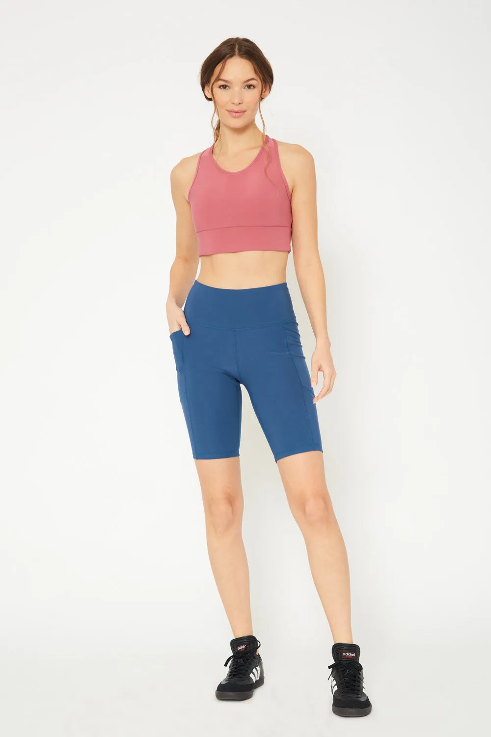 Cover Girl label mid rise biker shorts