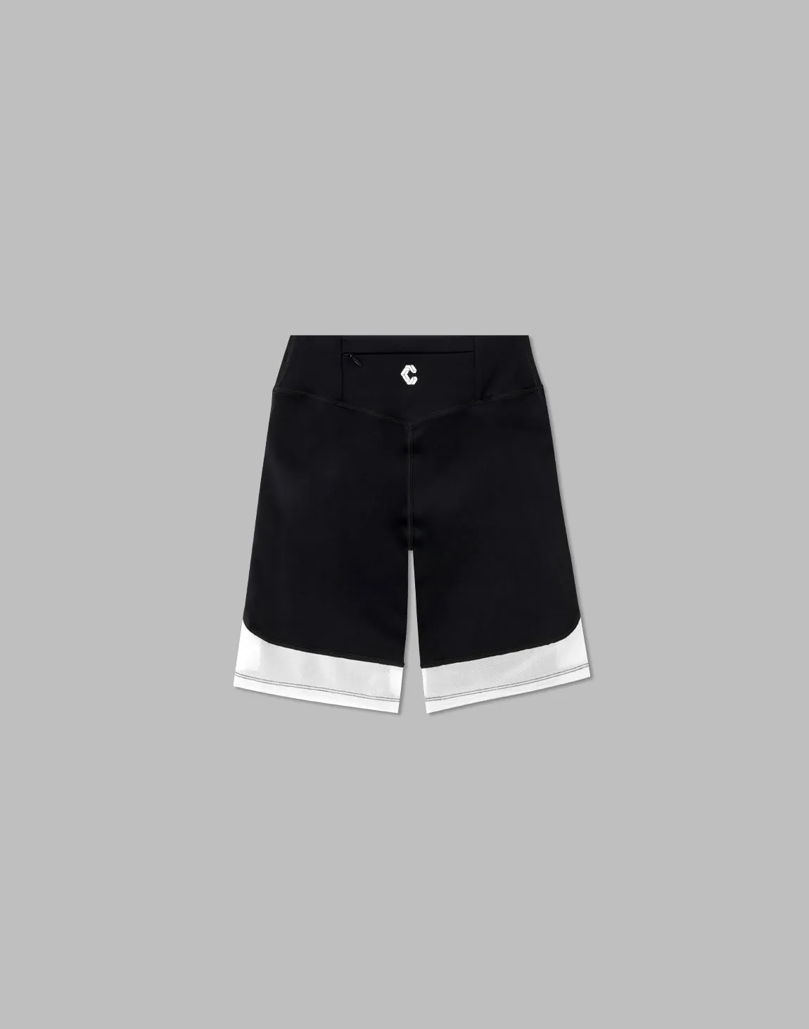 CRONOS WOMEN SPORTS MESH SHORT LEGGINGS【BLACK×WHITE】