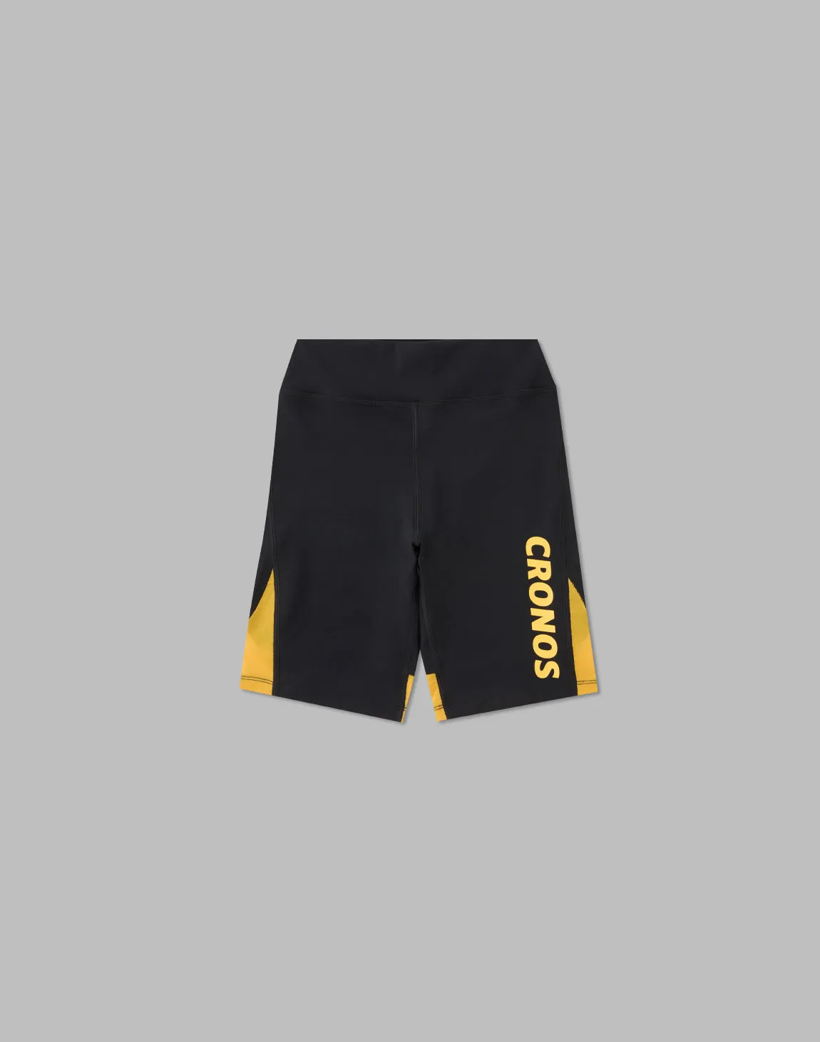 CRONOS WOMEN SPORTS MESH SHORT LEGGINGS【BLACK×YELLOW】