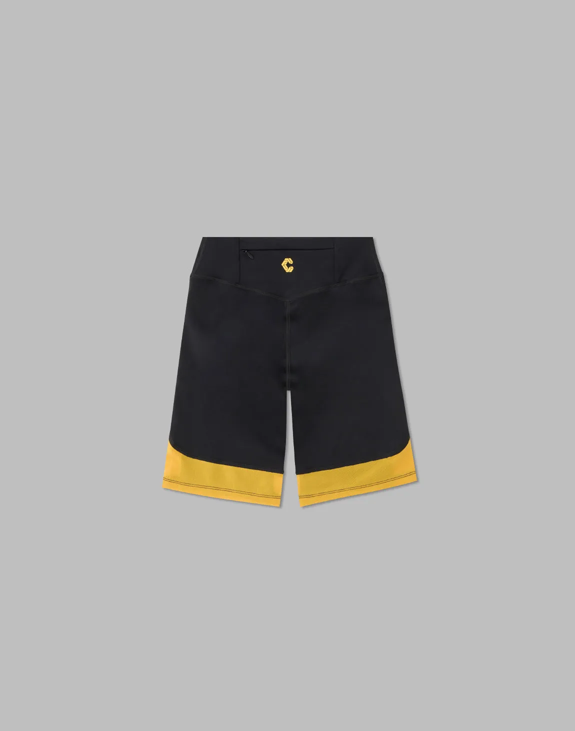 CRONOS WOMEN SPORTS MESH SHORT LEGGINGS【BLACK×YELLOW】