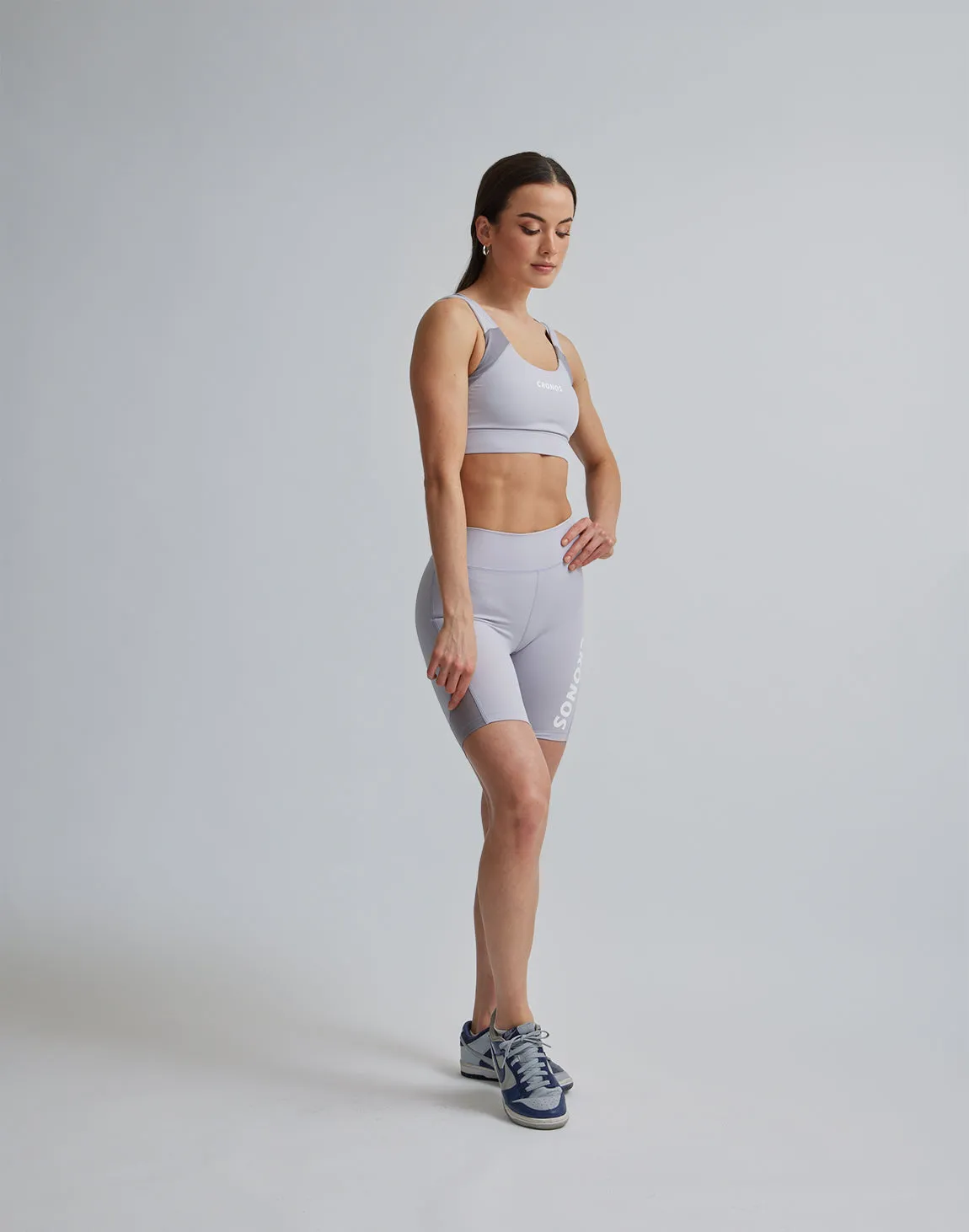 CRONOS WOMEN SPORTS MESH SHORT LEGGINGS【GRAY】
