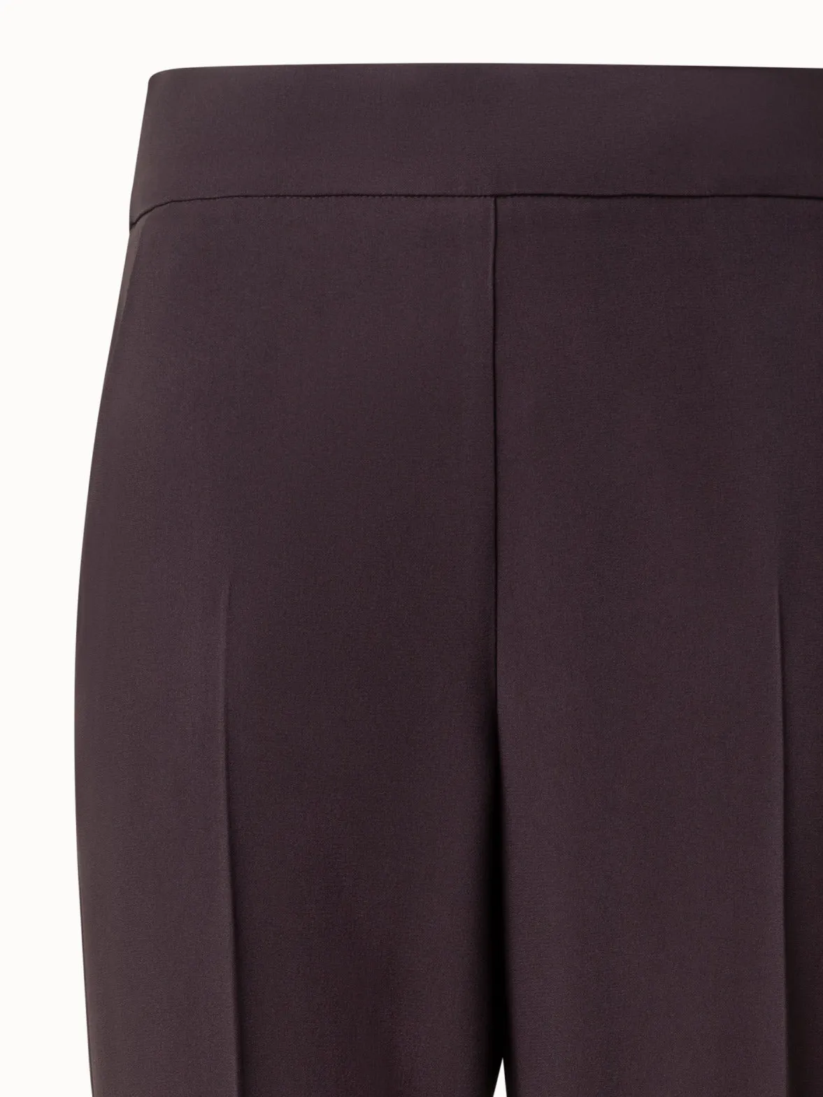 Cuffed Tapered Crêpe Pants