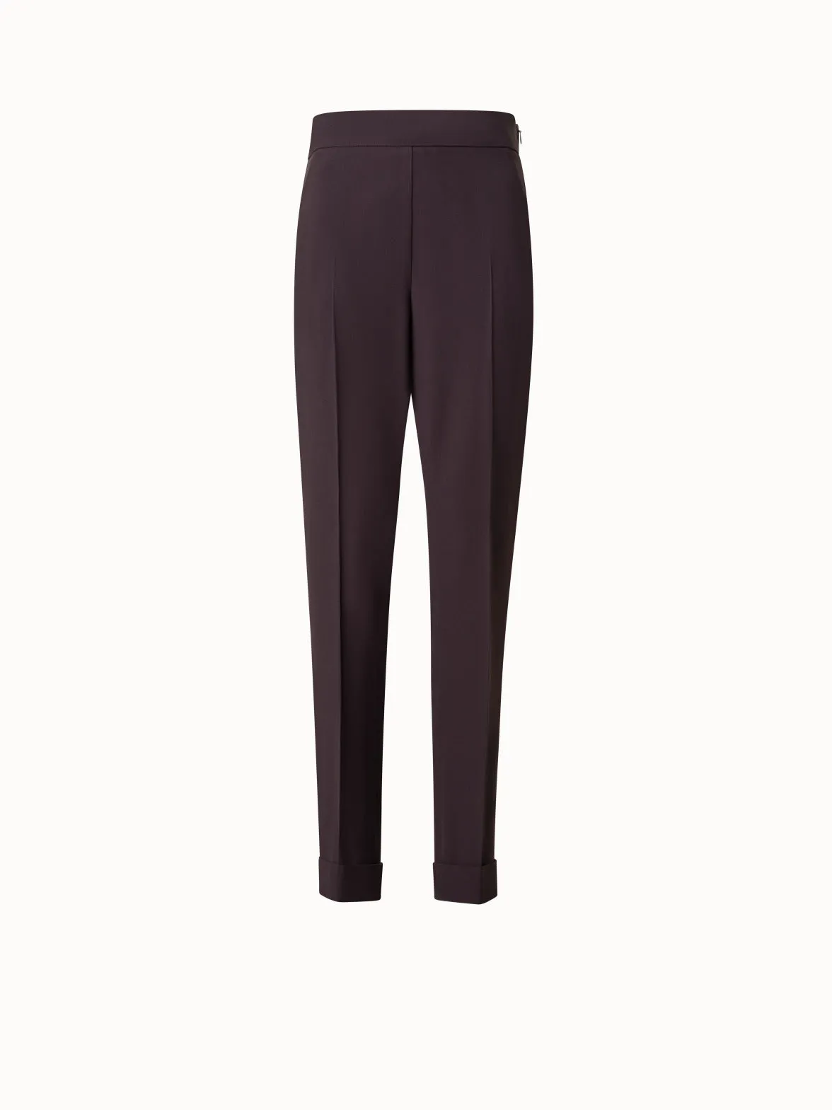 Cuffed Tapered Crêpe Pants