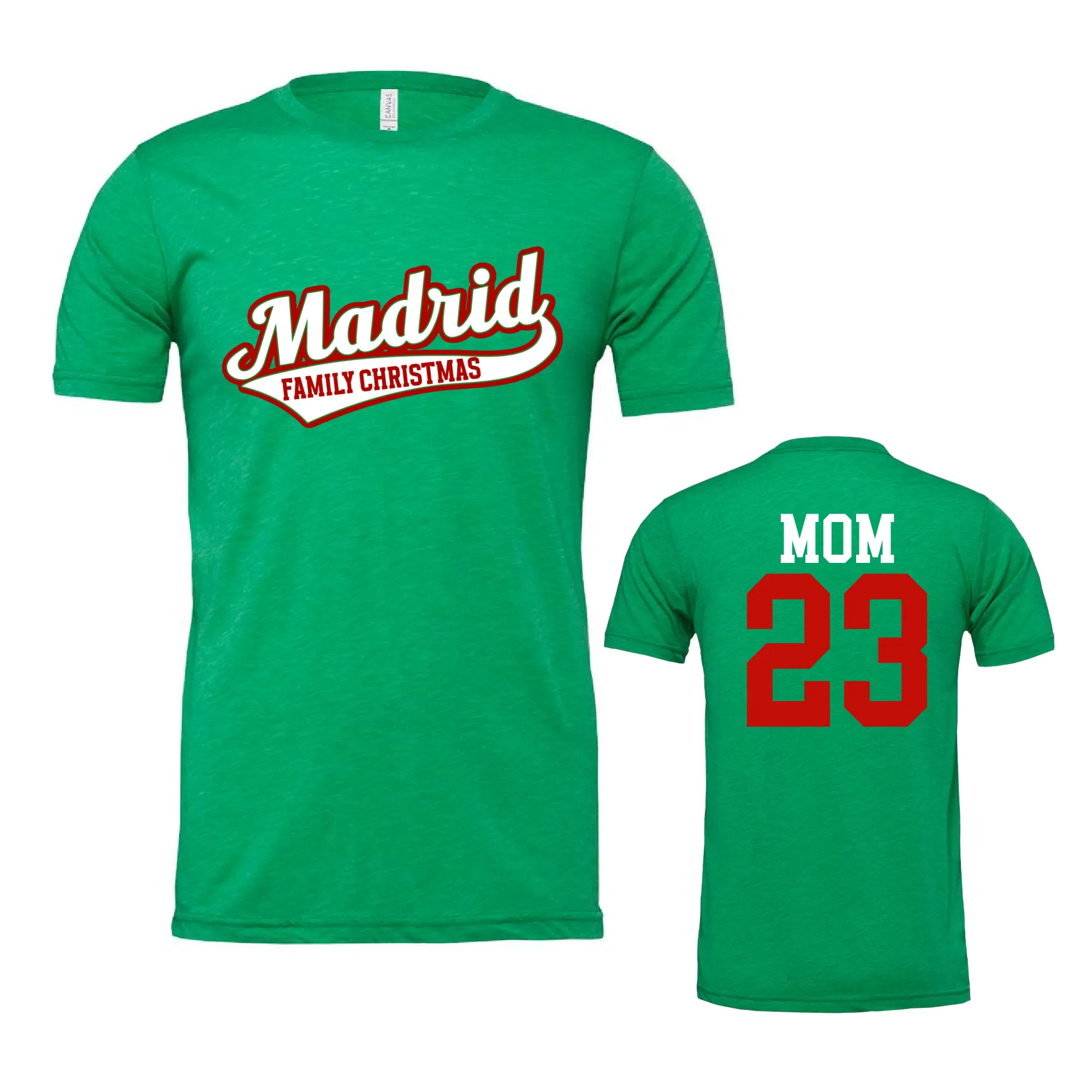 Custom Baseball Family Christmas Tees/ Front Back Printing