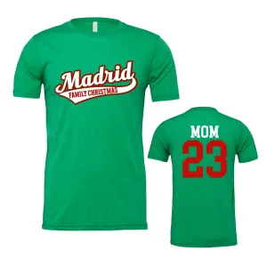 Custom Baseball Family Christmas Tees/ Front Back Printing