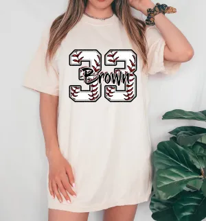 Custom Comfort Colors Number Vintage Baseball Tee - Baseball Mom Shirt with Number