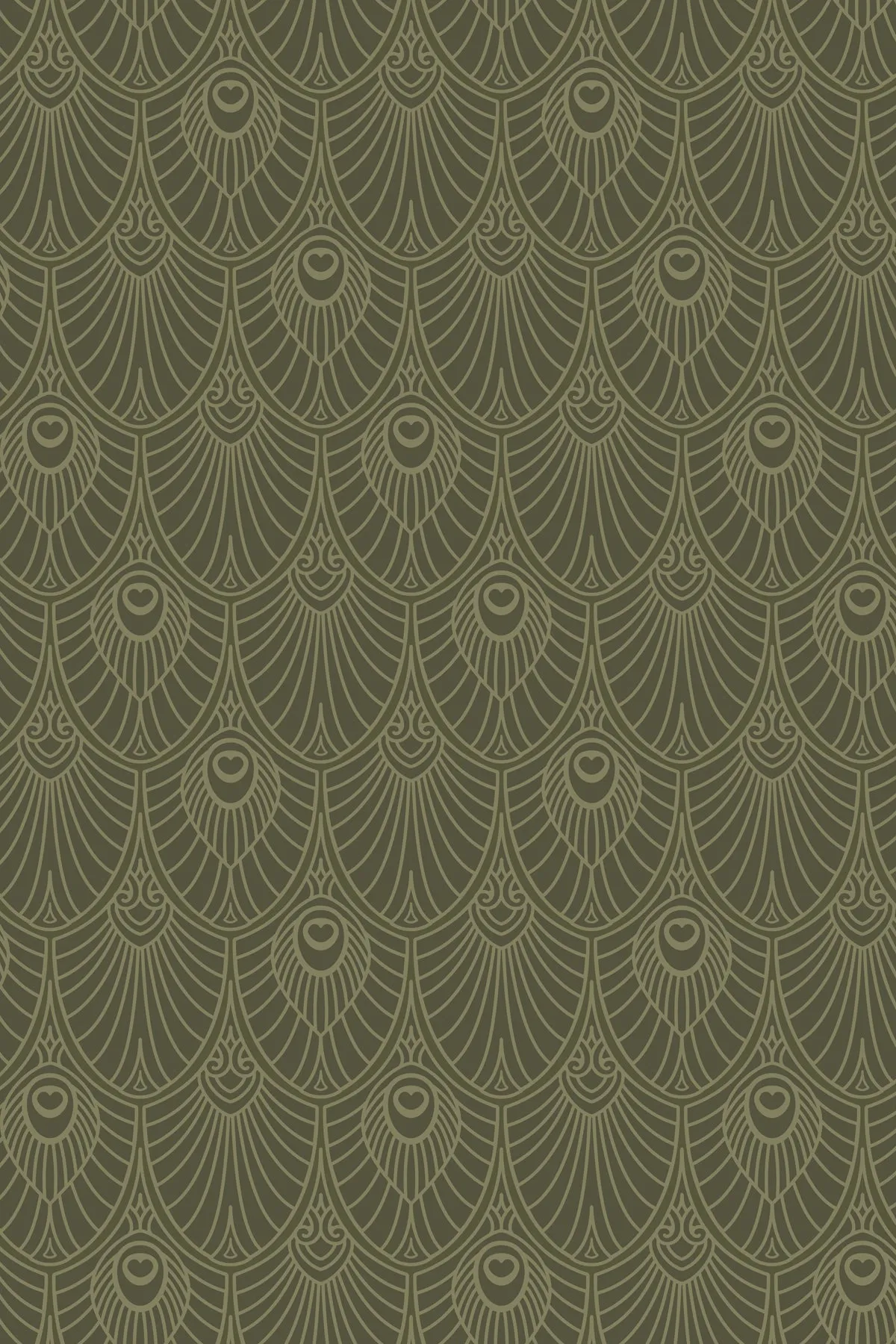 Deco Fan Leggings: Reseda Green