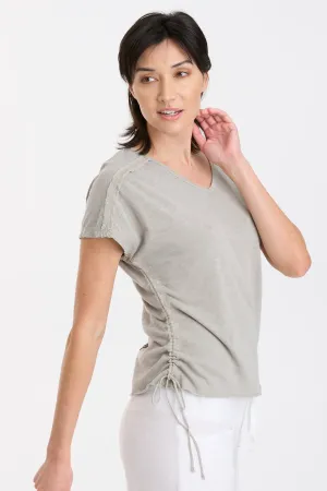Diggory Cinched Cord V-Neck Jersey Tee