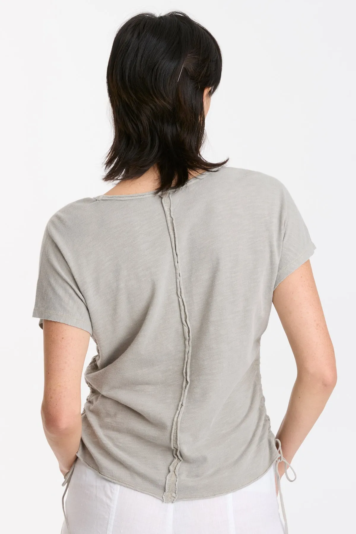 Diggory Cinched Cord V-Neck Jersey Tee