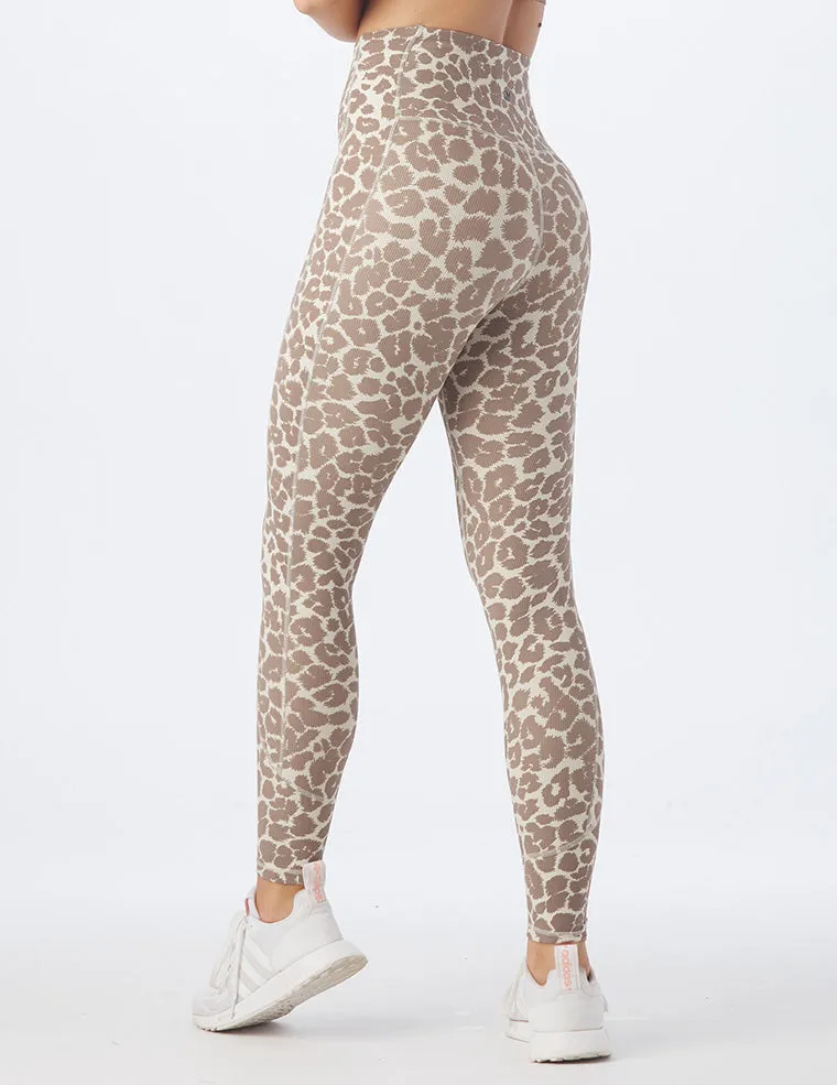Directional Legging: Oatmilk Leopard
