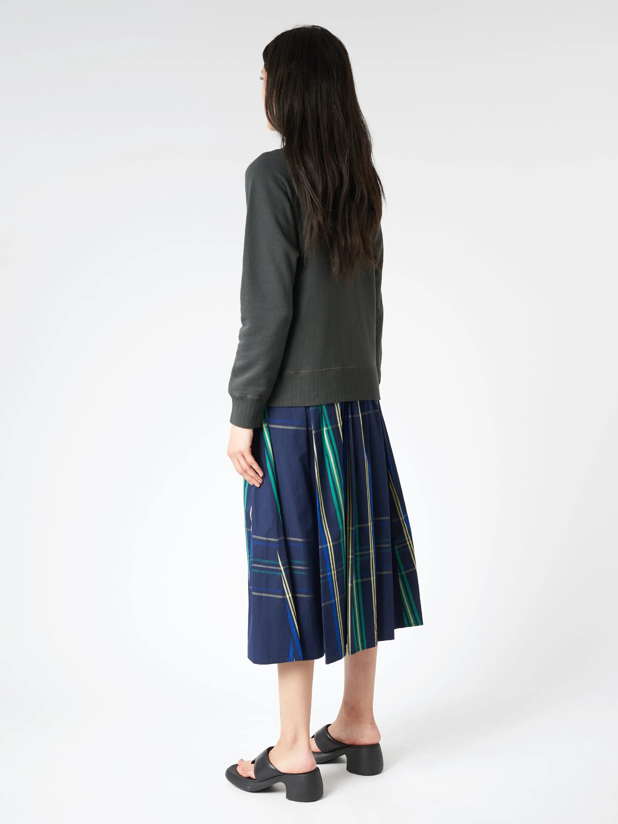 Drop-Needle Rib Crewneck Pullover