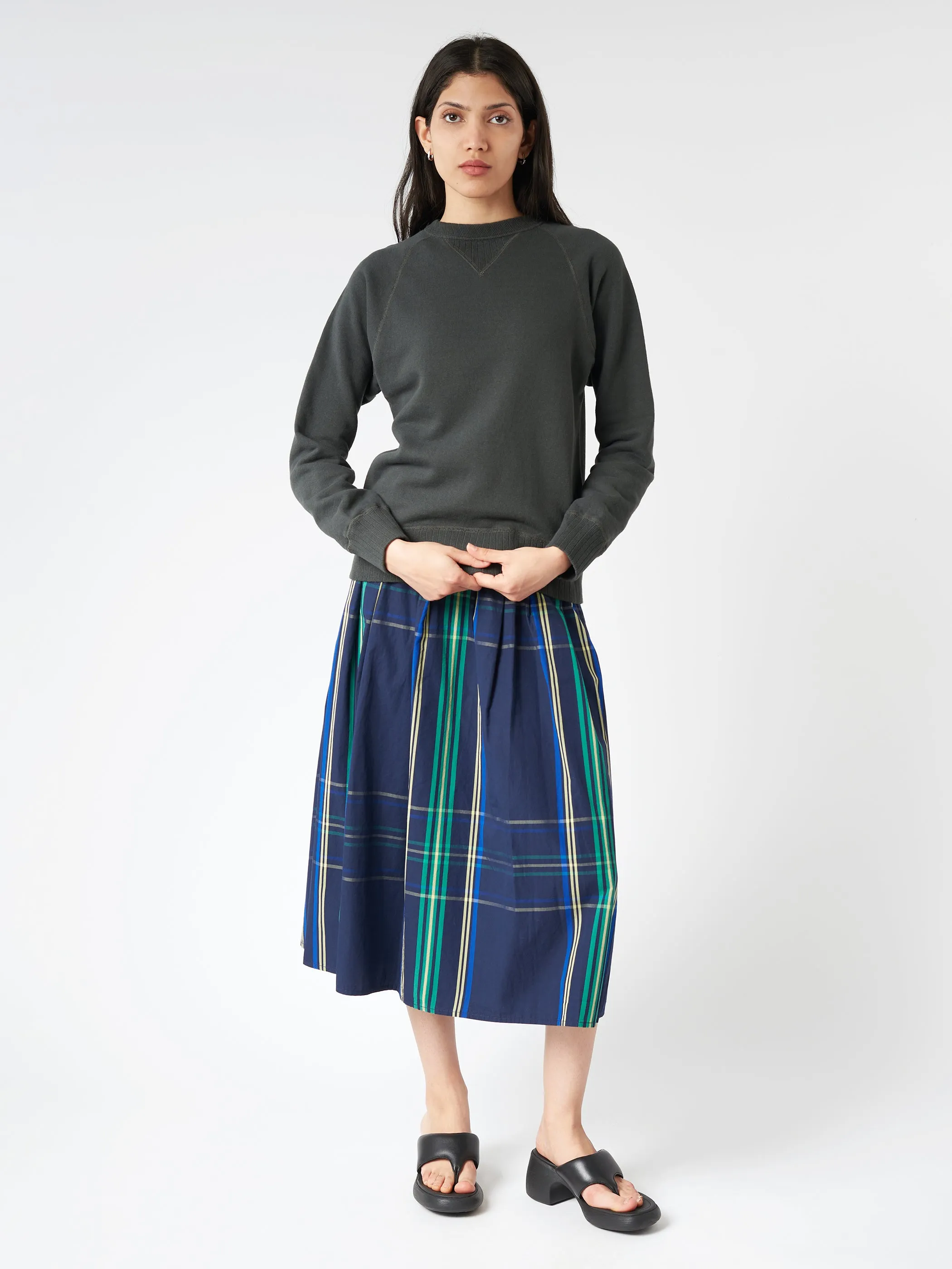 Drop-Needle Rib Crewneck Pullover
