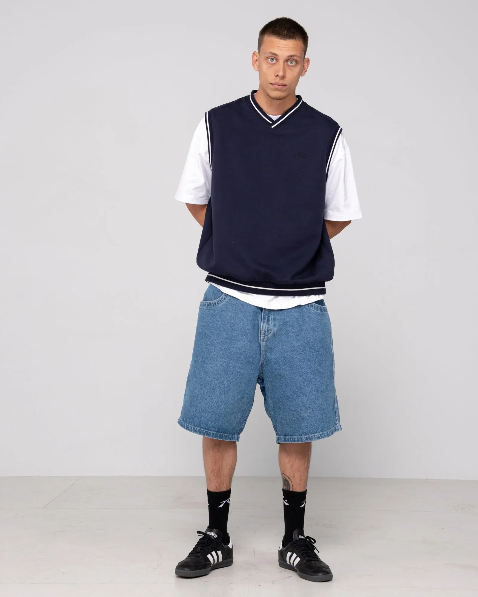 Drop Top V Neck Fleece Vest