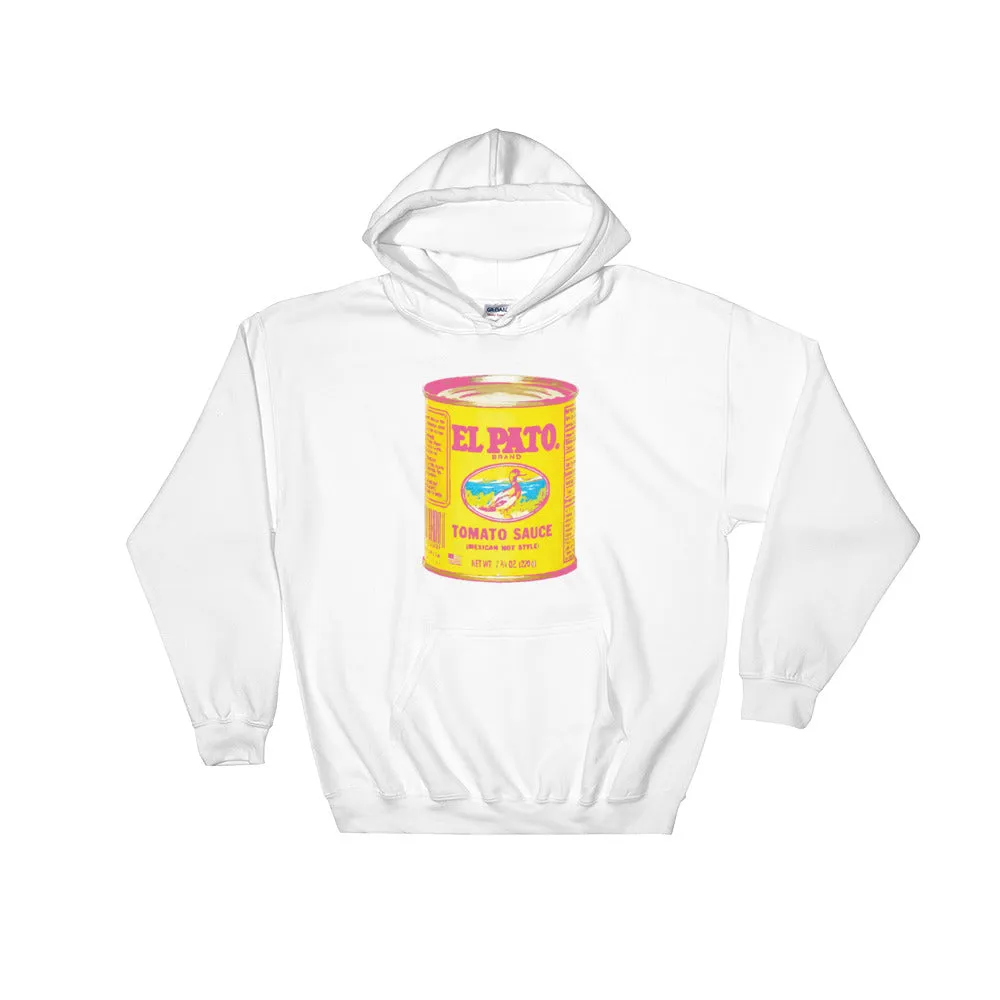 El Pato Hot Sauce Alternative White Hooded Sweatshirt