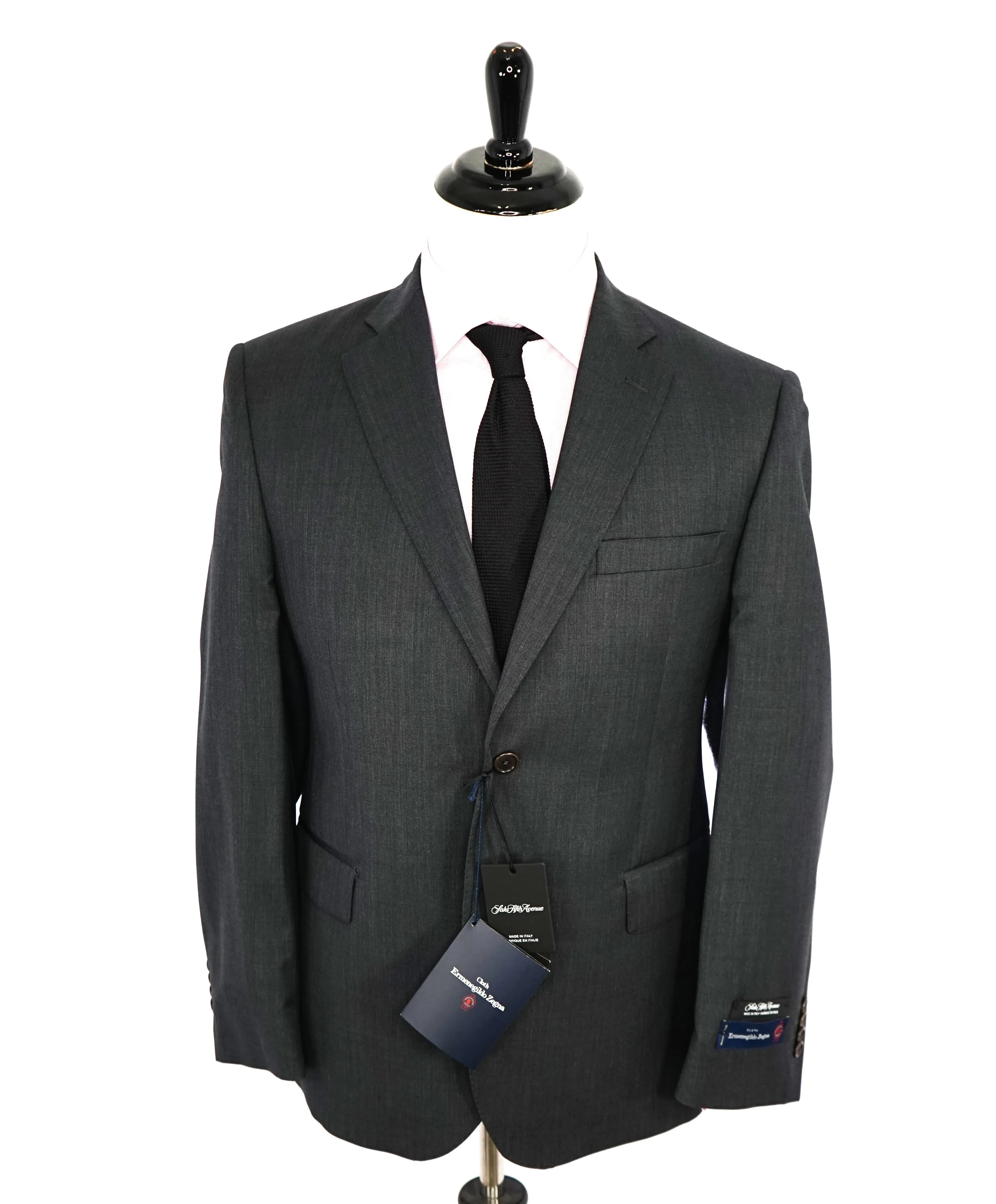 ERMENEGILDO ZEGNA - "TAILORED FIT" SAKS FIFTH AVENUE *SILK* Gray Suit - 44L