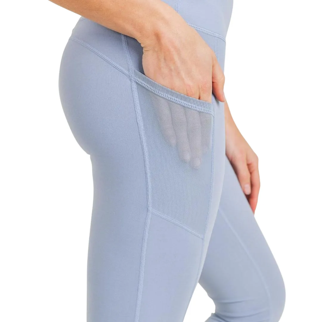 Essential Leggings with Mesh Pockets - Ocean