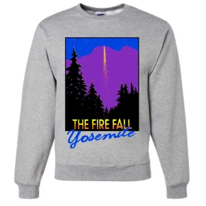 Fire Fall Yosemite California Crewneck Sweatshirt