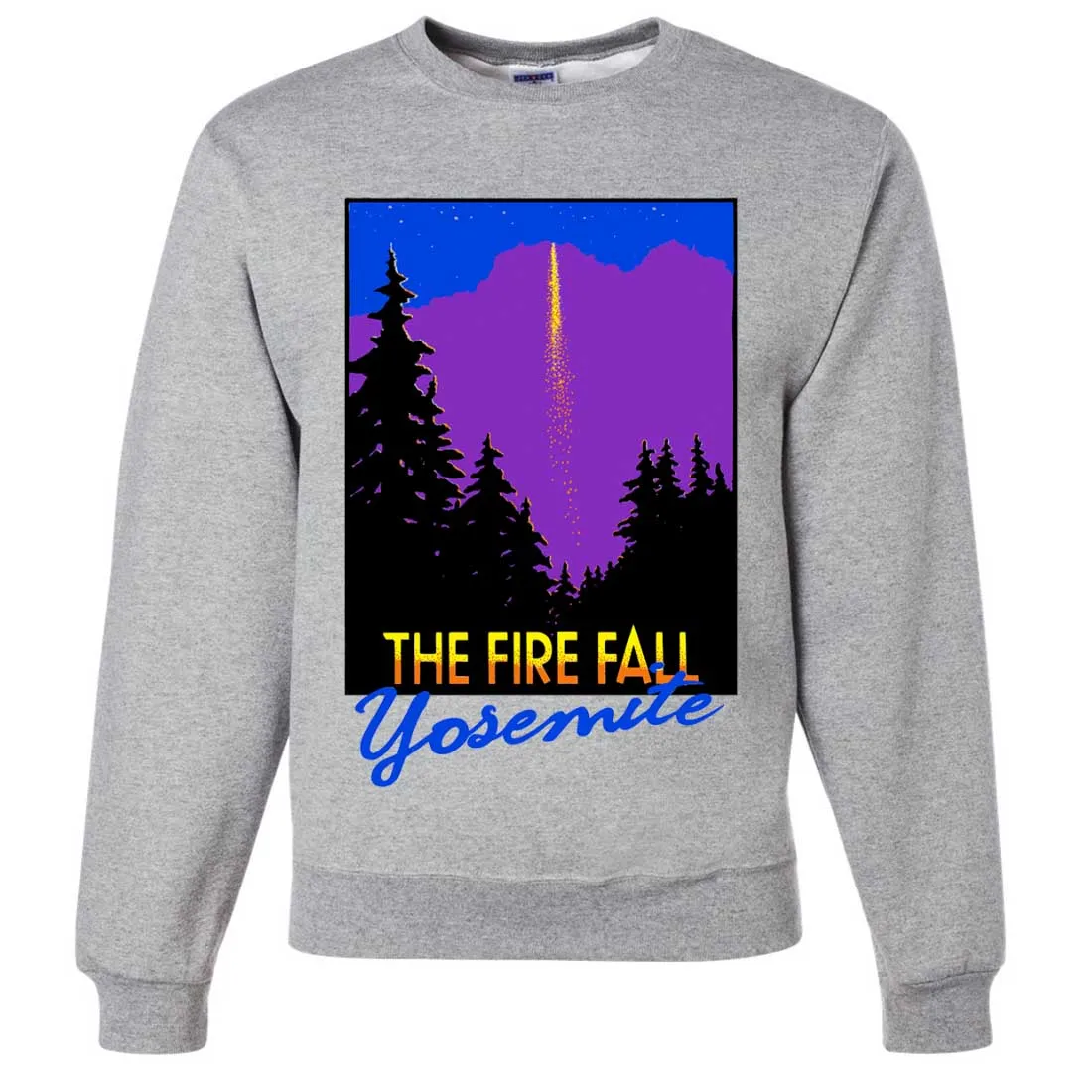 Fire Fall Yosemite California Crewneck Sweatshirt